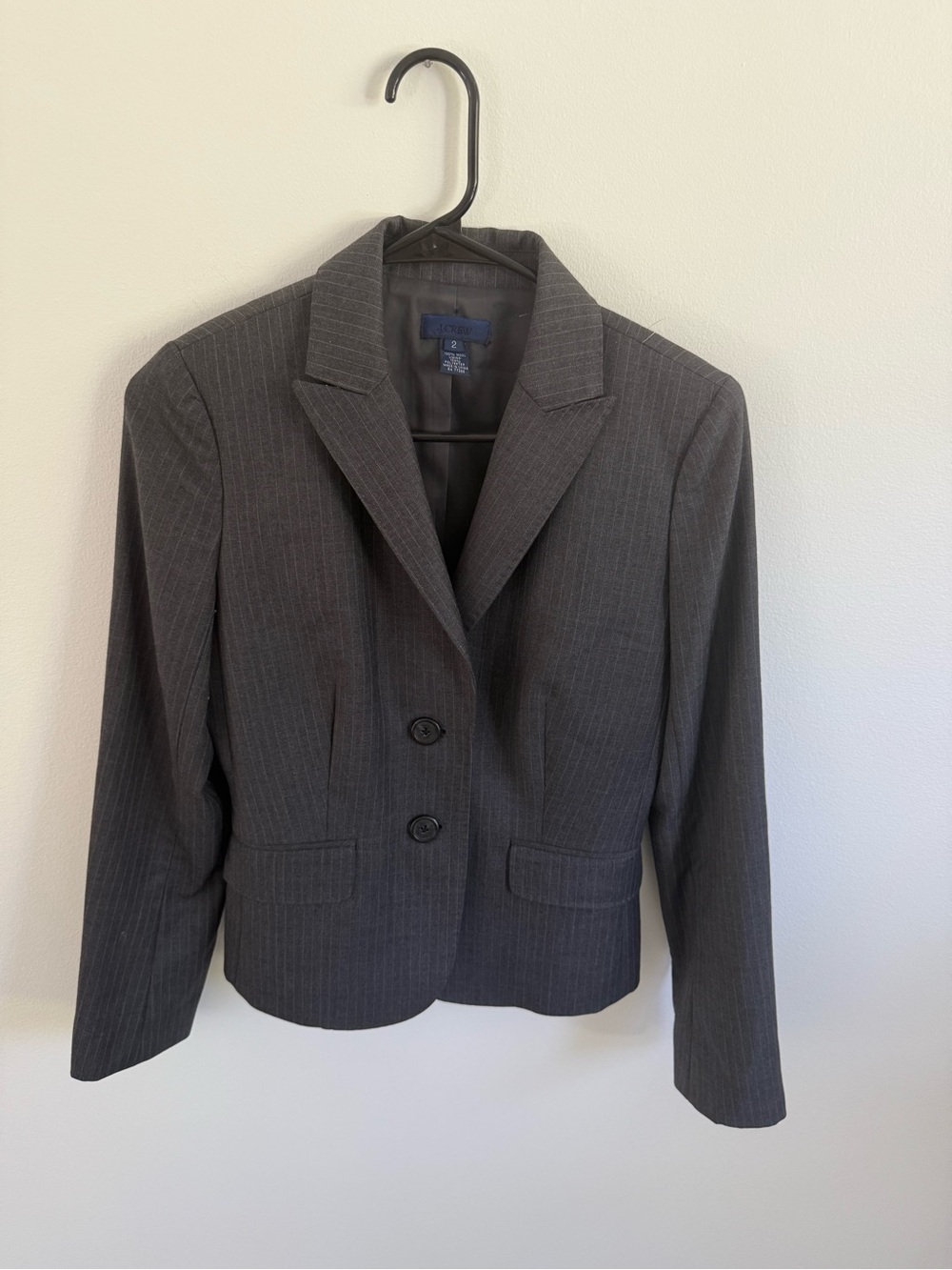 Y2K J Crew Super 120s Wool Pinstripe Blazer